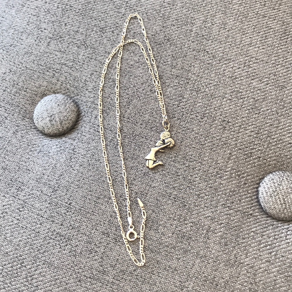 Silver Necklace w/ Cheerleader Charm - NWOT